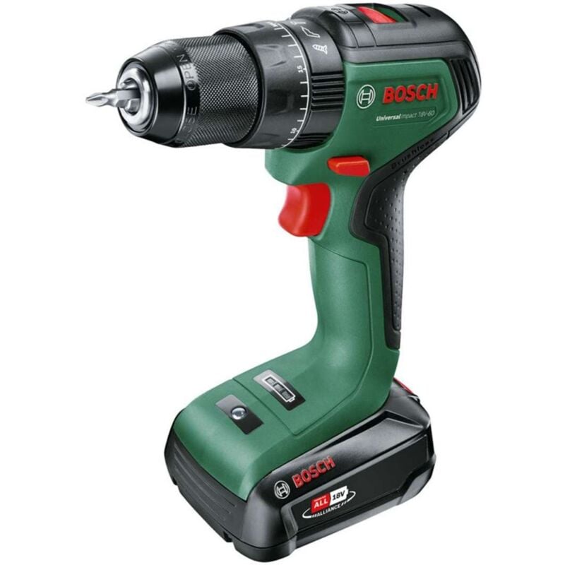 foto del prodotto bosch utensili trapano avvitatore percussione aku 18v, 1x batteria 2,0 ah li ion, caricabatterie 06039d7101