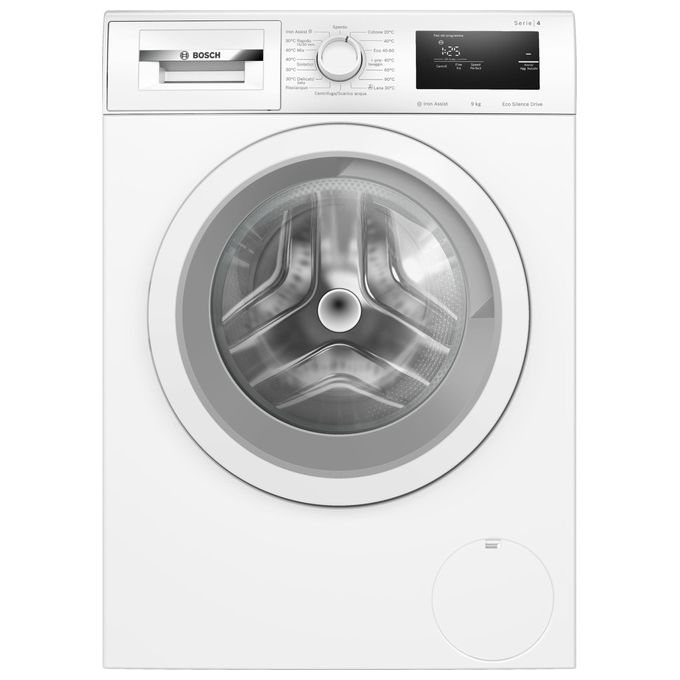 foto del prodotto bosch wan24009ii serie 4 lavatrice a carica frontale 9 kg, 1200 rpm, classe a, activewater plus, iron assist, 84,5x59,8x59 cm , bianco