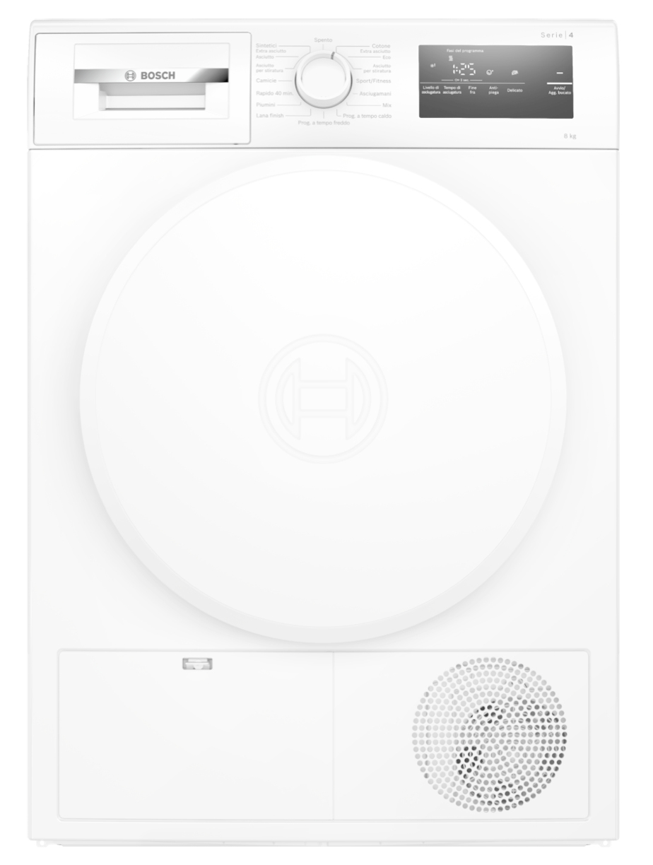 foto del prodotto bosch wth83208ii asciugatrice libera installazione caricamento frontale 8 kg a bianco