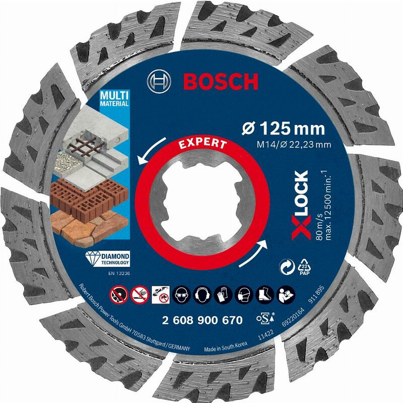 foto del prodotto bosch x lock disco diamantato multimateriale 125 mm 2608900670