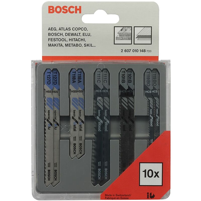 foto del prodotto bosch zubeh r 2607010148 set lame per gattuccio, per legno e metallo, 10 pezzi