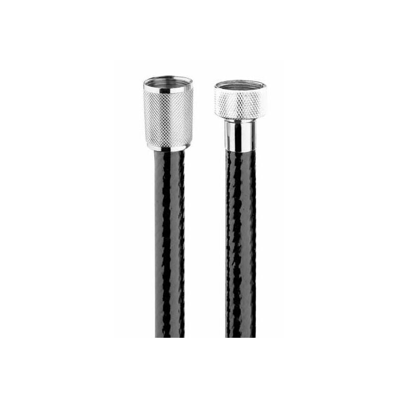 foto del prodotto bossini flessibile retinato nylon 1 2 x 1 2 ff conico, cm. 150, nero cromo a00143c00101001