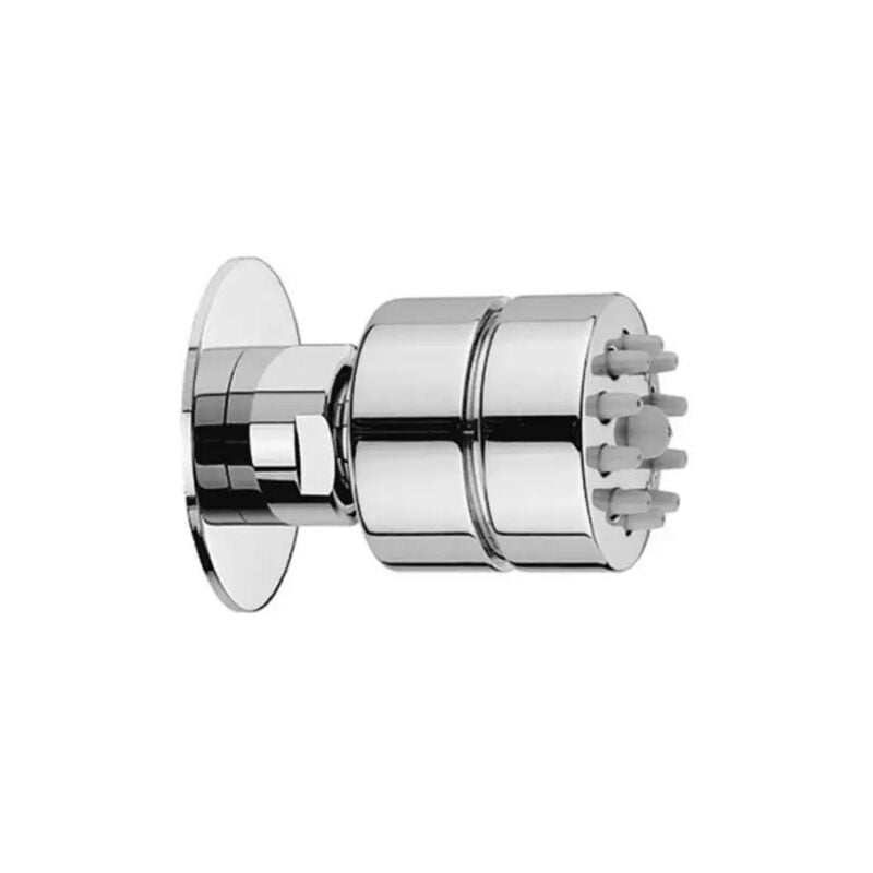 foto del prodotto bossini soffione doccia laterale tondo in ottone cromato effetto getto pioggia modello tondo gom 1 2 1 getto