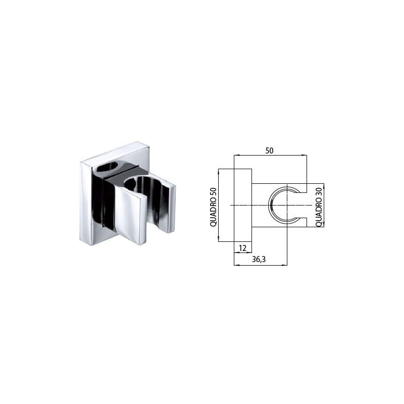 foto del prodotto bossini supporto quadro doccia fisso in ottone con rosone c50000000073009 