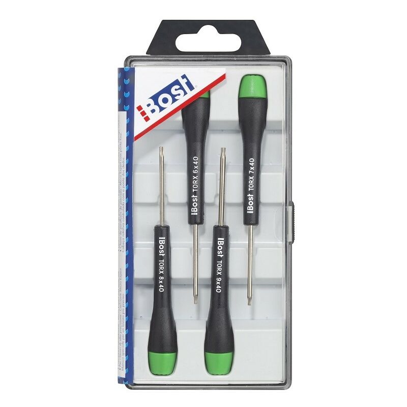 foto del prodotto bost set di cacciaviti micro expert 4 pezzi torx t6 t7 t8 t9 648910
