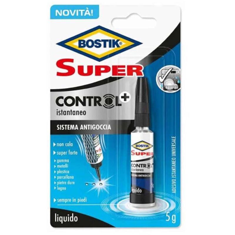 foto del prodotto bostik adesivo cianocrilato super control universale per incollaggi di piccole dimensioni 5 gr 1 pezzo