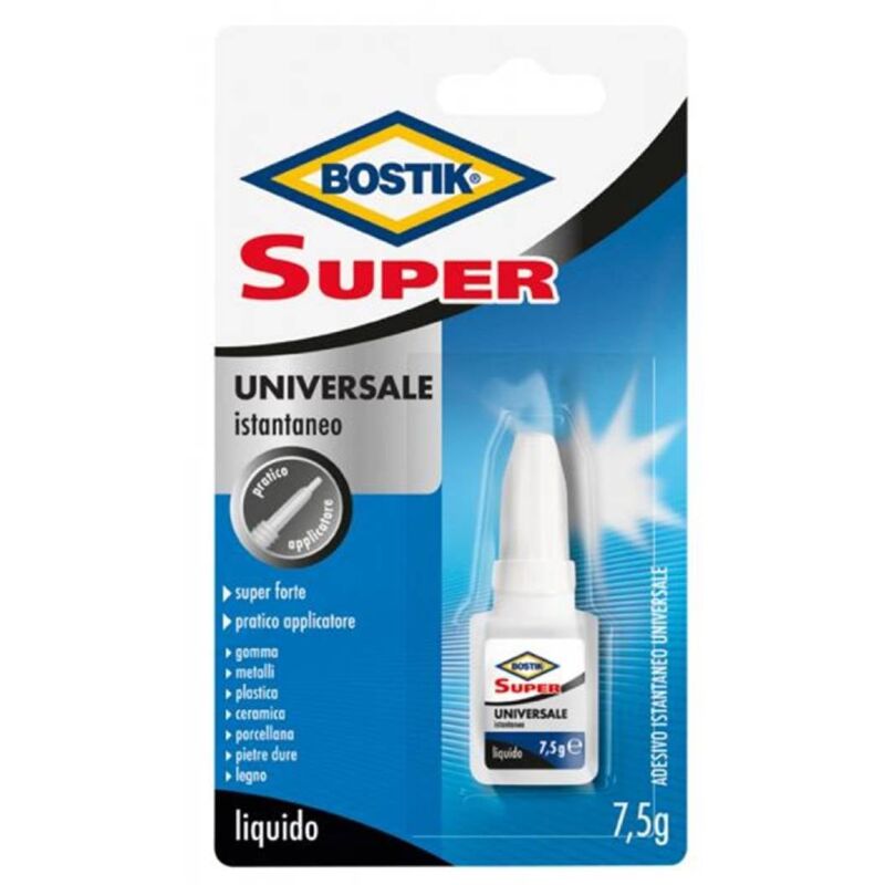 foto del prodotto bostik adesivo istantaneo super universale extra forte ideale per vari materiali 7,5 gr 12 pezzi