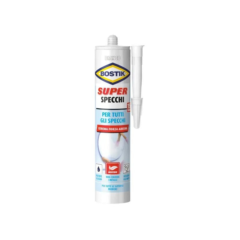 foto del prodotto bostik adesivo super specchi colore bianco estrema forza adesiva cartuccia 425g