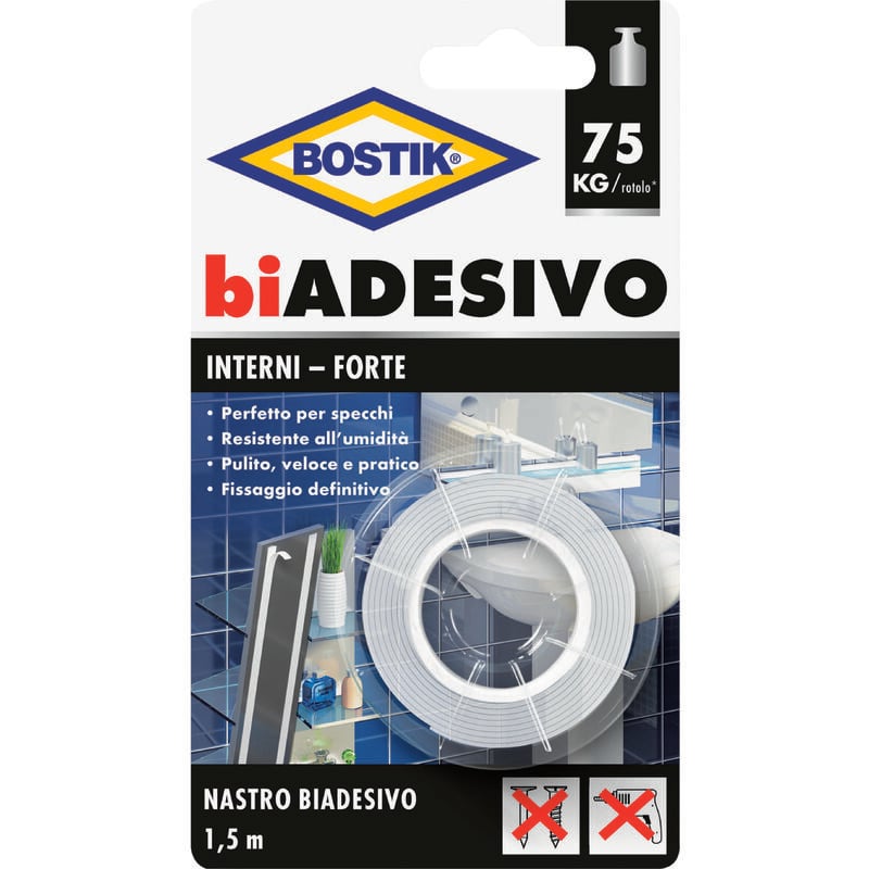 foto del prodotto bostik nastro biadesivo interni m.1,5x19mm