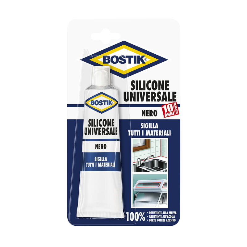 foto del prodotto bostik silicone nero ml.60. prezzo per 1 pezzo.