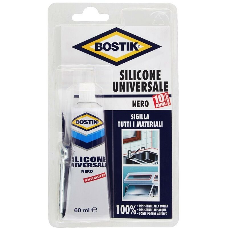 foto del prodotto bostik silicone nero sigillante universale tutti i materiali 60ml