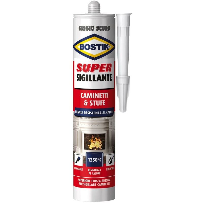 foto del prodotto bostik super sigillante caminetti e stufe grigio sigillante caminetti 530g