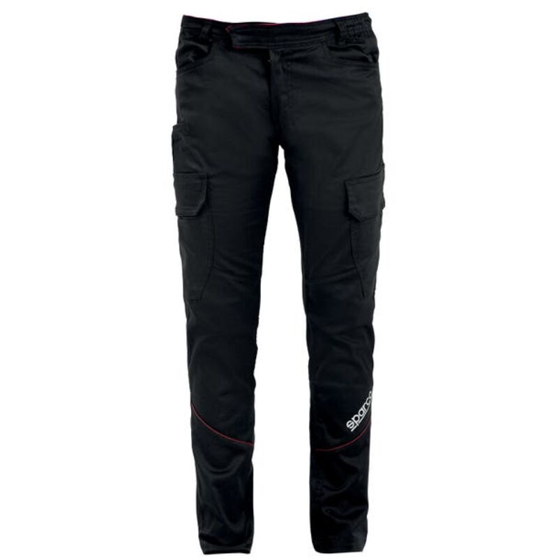foto del prodotto boston pantalone tecnico base cargo da lavoro tg. m multitasche nero in cotone canvas elasticizzato con inserti imbottiti sulle ginocchia nero m