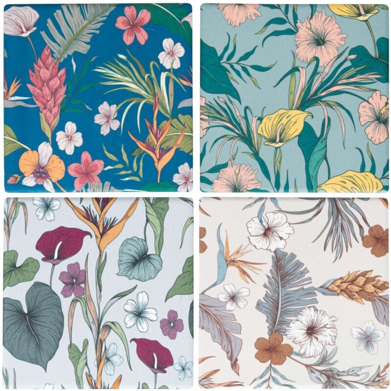 foto del prodotto botanico mattonella decorativa 11x11cm 4 colori assortiti