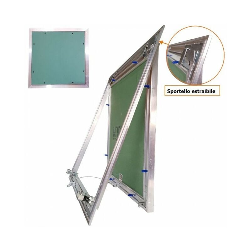 foto del prodotto botola d ispezione 60x20 cm in alluminio con sistema di apertura push pull