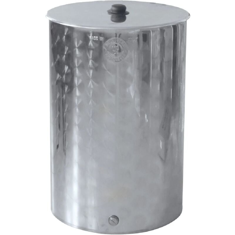 foto del prodotto botte fusto in acciaio inox serbatoio per alimenti vino olio 75cm 500 lt made in italy senza rubinetto e tappo maffei