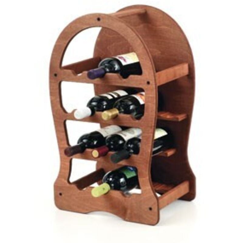 foto del prodotto botte portabottiglie in betulla 13 posti legno scuro cm. 37x27xh.62