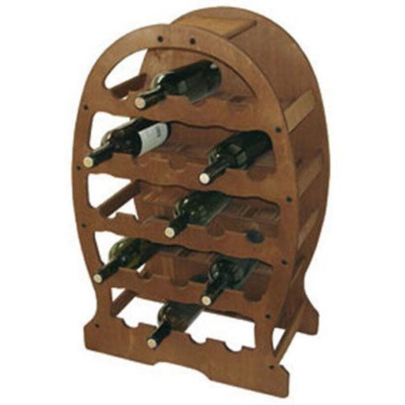 foto del prodotto botte portabottiglie in legno multistrato di betulla per bottiglie di vino 23 posti scuro