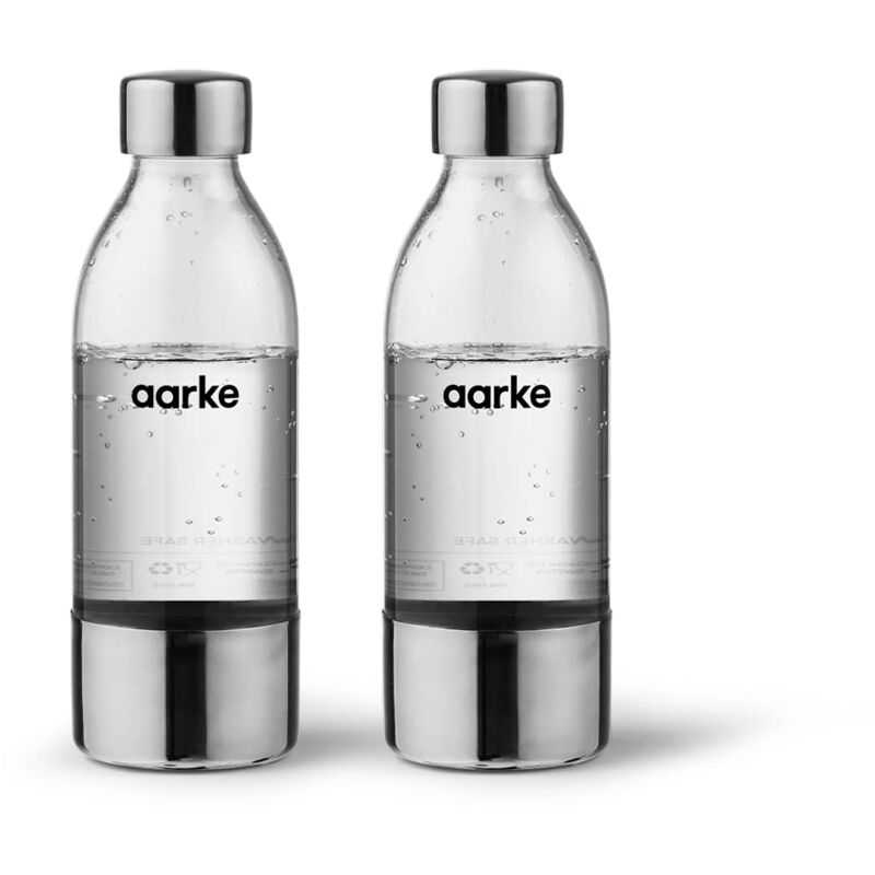 foto del prodotto bottiglia aarke 450 ml per gasatore d acqua carbonator 3, senza bpa con dettagli in acciaio