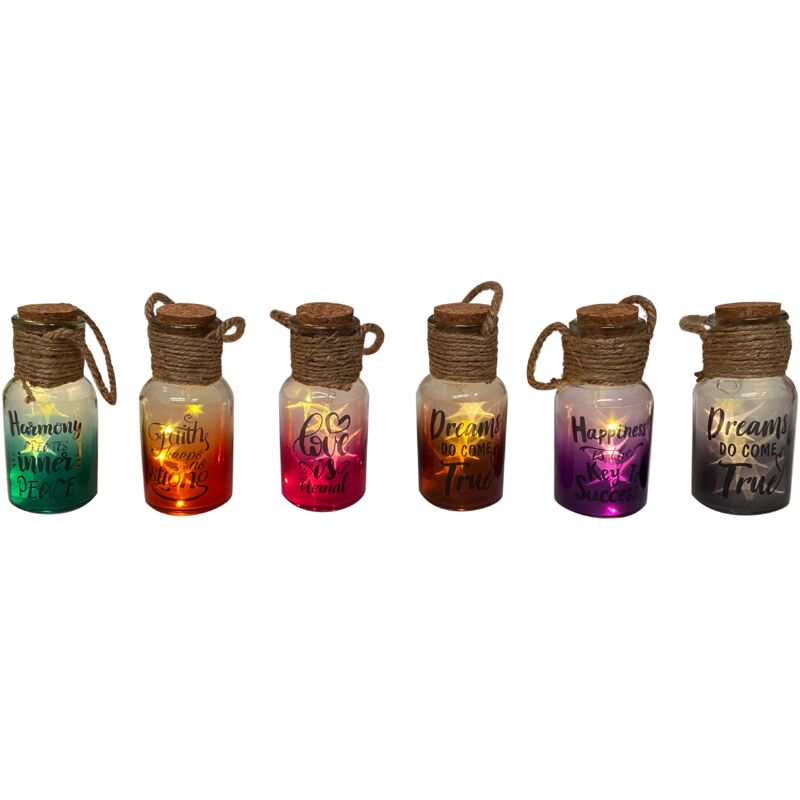 foto del prodotto bottiglia colorata led stelle d.7xh14cm.