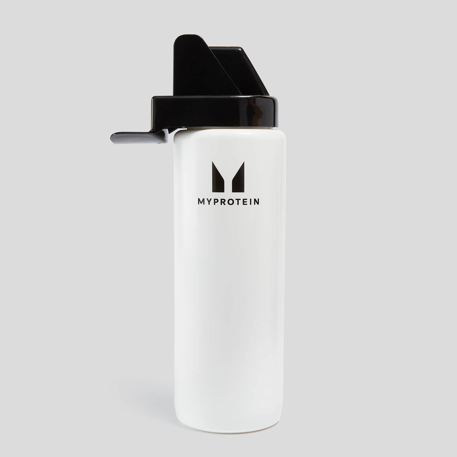 foto del prodotto bottiglia d acqua sportiva ibrida myprotein trasparente nero
