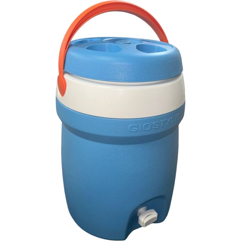 foto del prodotto bottiglia da campeggio thermos 10 lt con rubinetto e tappo a vassoio porta bicchieri giostyle
