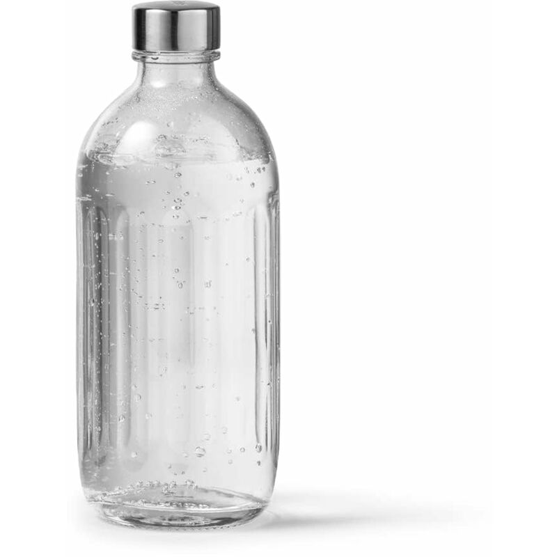 foto del prodotto bottiglia di vetro compatibile solo con carbonator pro per carbonator pro gasatore d acqua , lavabile in lavastoviglie, dettagli in acciaio, 800ml