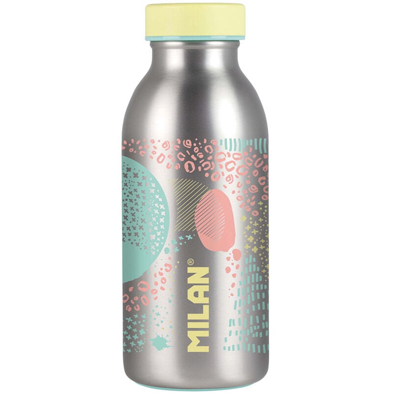 foto del prodotto bottiglia refrigerante in acciaio inox 354ml serie argento, giallo milan o