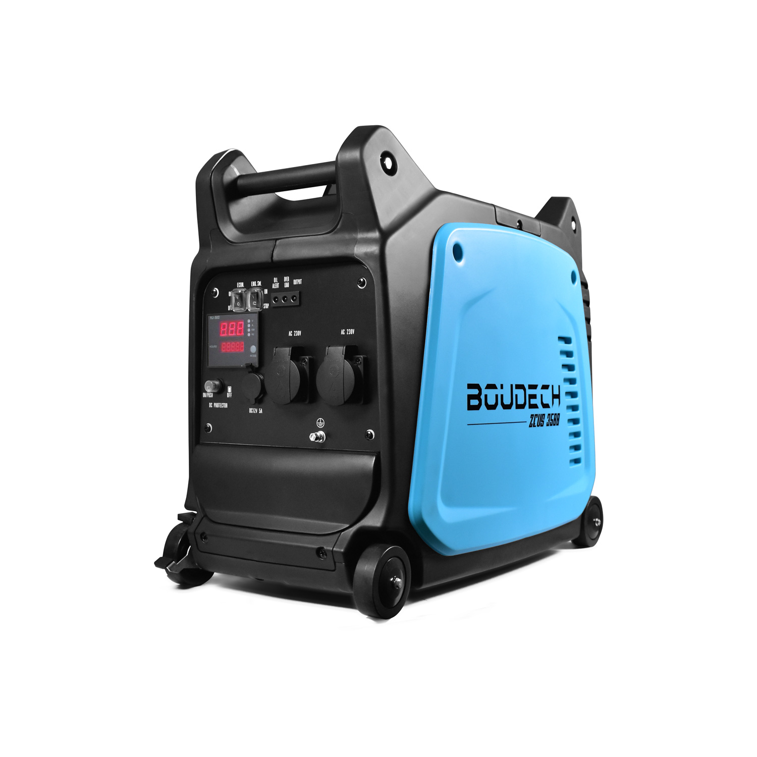 foto del prodotto boudech zeus 3500 generatore digitale ad inverter professionale da 3kw 6hp con motore ohv 4 tempi 152cc gruppo elettrogeno a risparmio energetico da 3500w