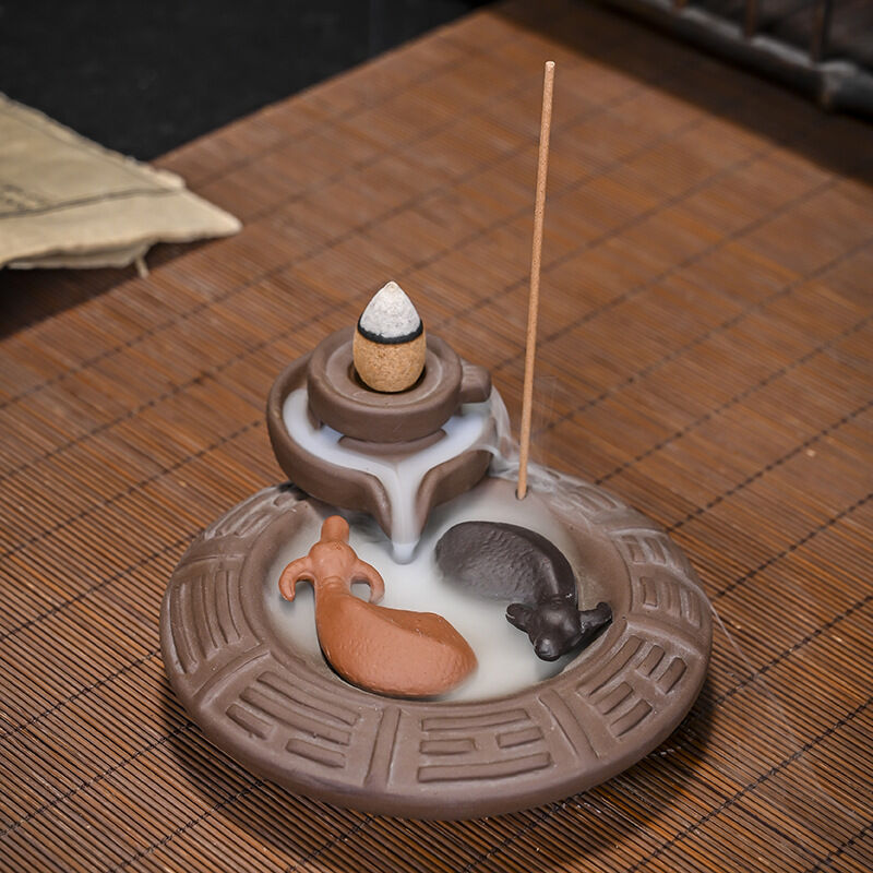 foto del prodotto bovini bruciatore d incenso in ceramica backwash, porta coni d incenso, perfetto per la sala yoga, la decorazione e l artigianato regalo