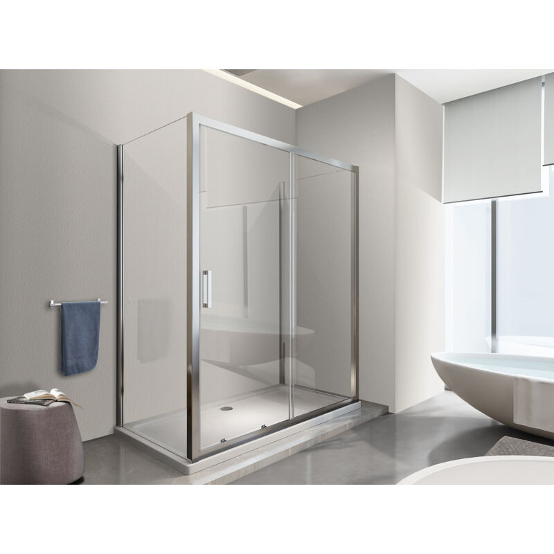 foto del prodotto box cabina doccia 3 lati 2 fissi e uno scorrevole 65 67,5x125 130x65 67,5 nala