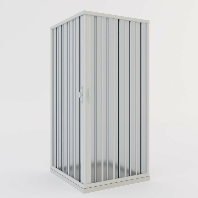 foto del prodotto box cabina doccia a soffietto in pvc cm h 185 con apertura centrale mod. aster 90x100 cm