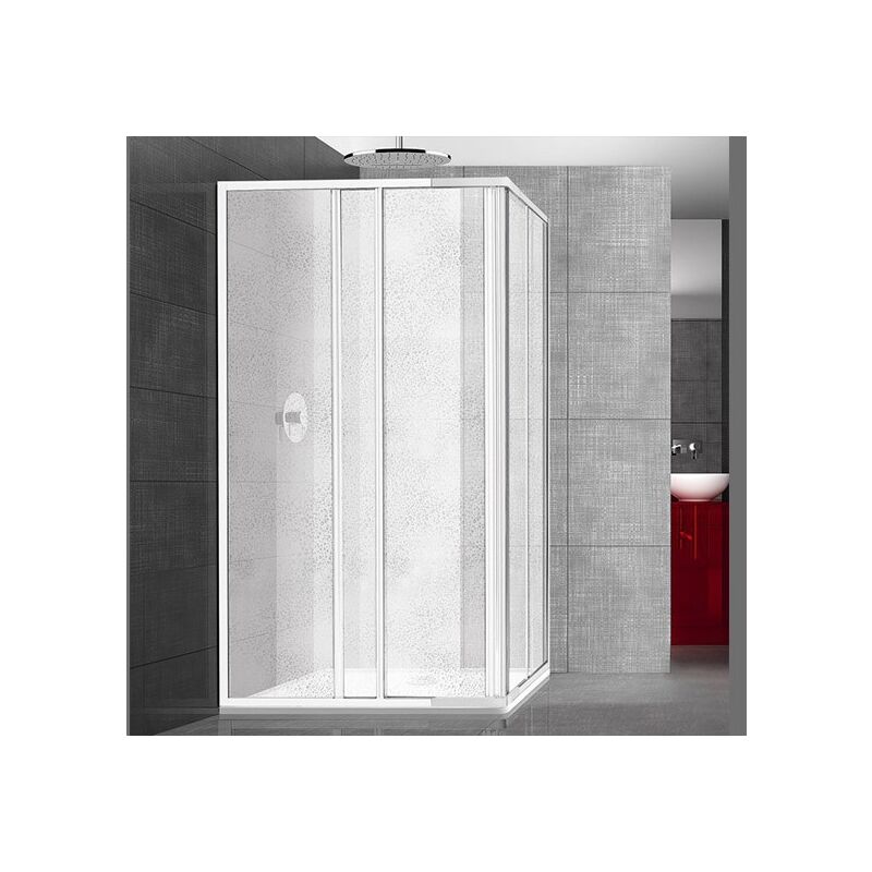 foto del prodotto box cabina doccia angolare in acrilico smeralda bollicine 70