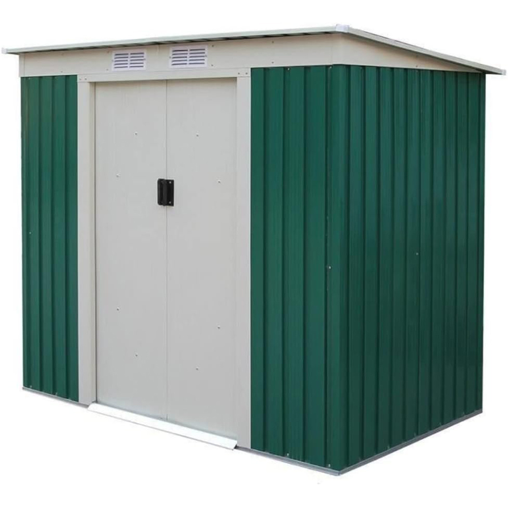foto del prodotto box casetta in lamiera metallo 201x121x181cm serie basic xs