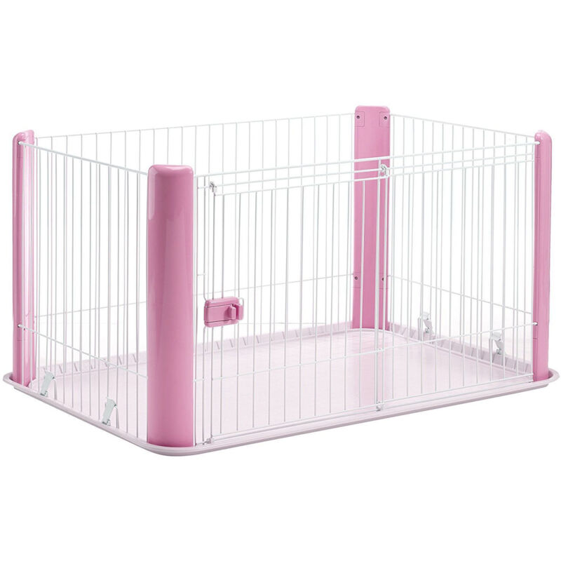 foto del prodotto box, cassa per cani, coniglio, porta scorrevole, l113 x p78,8 x h60 cm, cls 1130, rosa iris ohyama