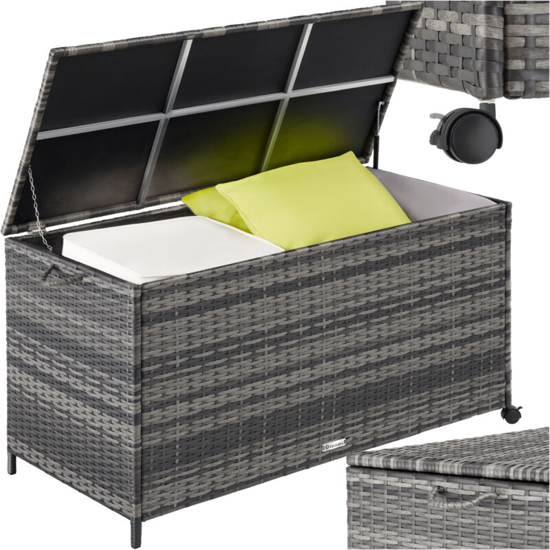 foto del prodotto box contenitore con telaio in alluminio e rotelle 297 l, 117 x 54 x 64 cm box contenitore, contenitore cuscini, box cuscini