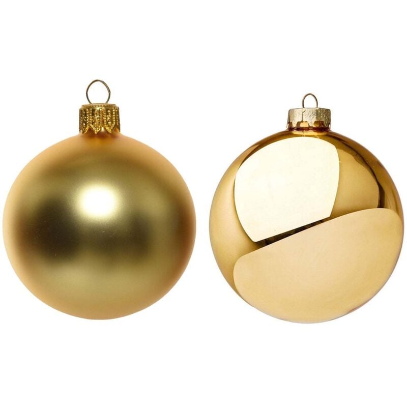 foto del prodotto box da 10 palline di natale colore oro 6 cm