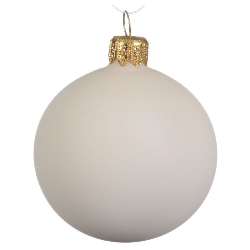 foto del prodotto box da 4 palline di natale bianco latte opaco 10 cm