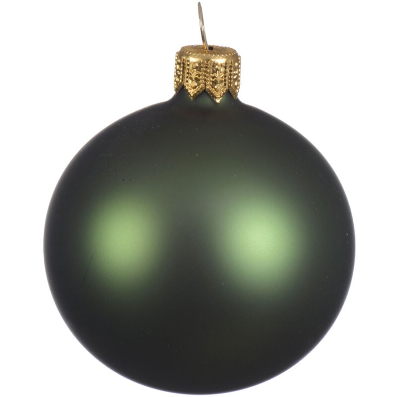 foto del prodotto box da 4 palline di natale vetro opaco colore verde pino 10cm