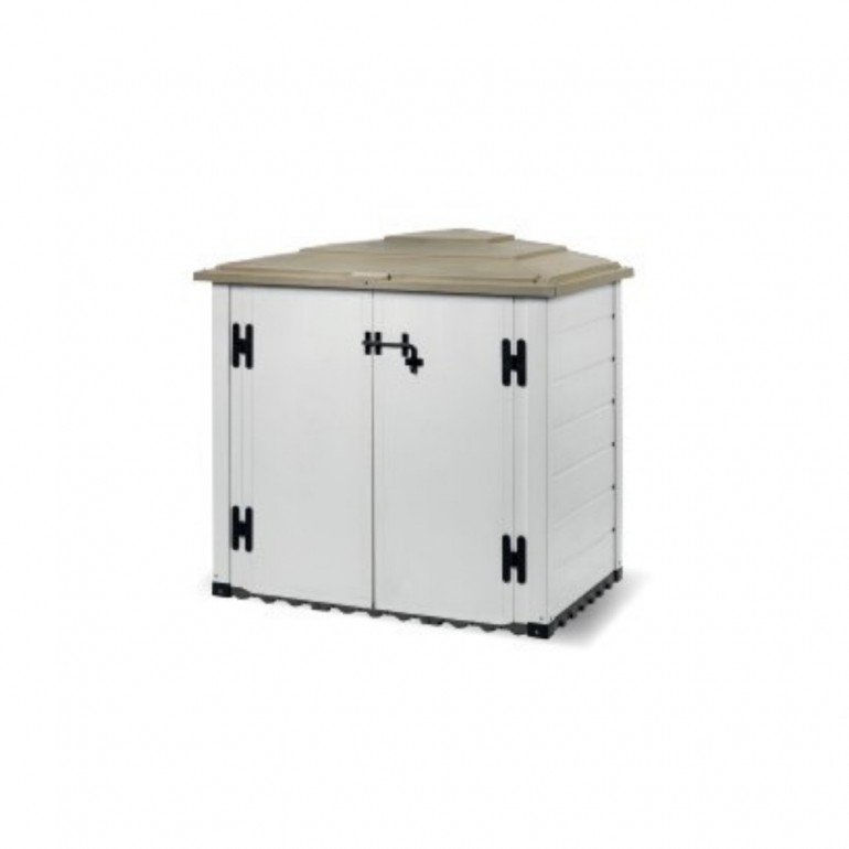 foto del prodotto box da giardino in resina box evo 100, con pavimentazione inclusa, 131x88x133h cm