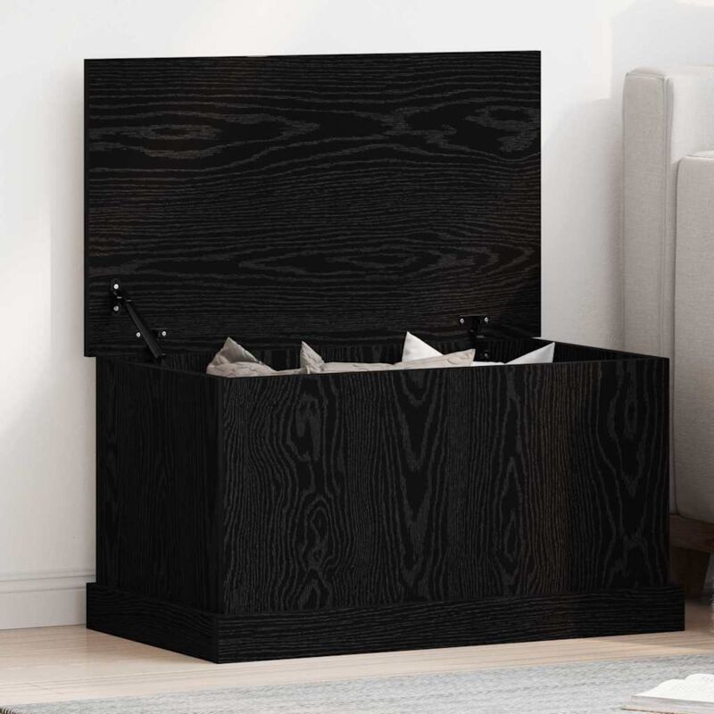 foto del prodotto box di stoccaggio nero rovere 70x40x38 cm legno ingegnerizzato vidaxl