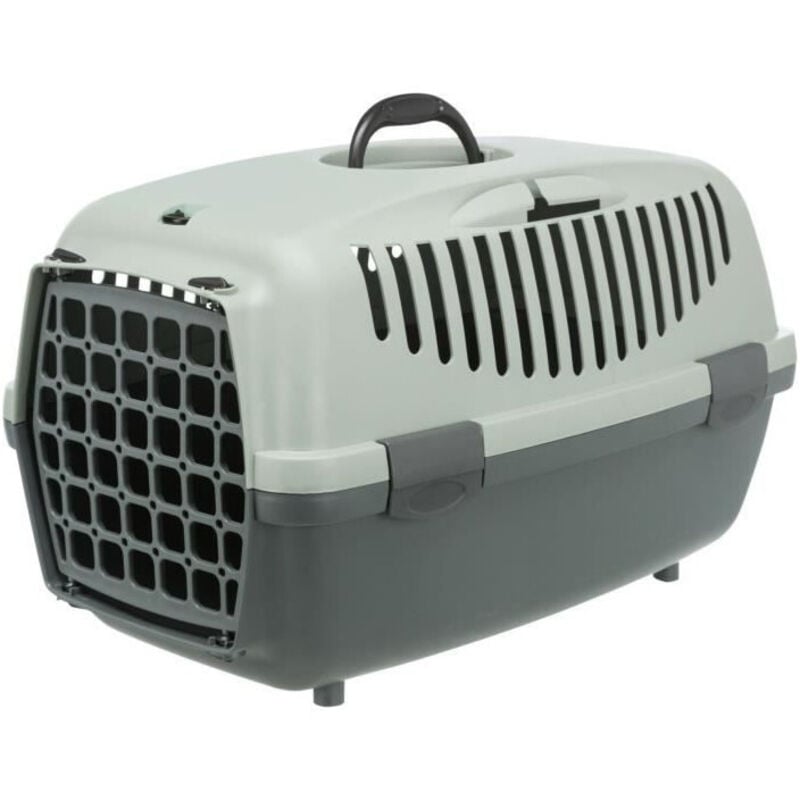 foto del prodotto box di trasporto capri 3 - s - 40 x 38 x 61 cm - antracite, grigio e verde - per cani - trixie