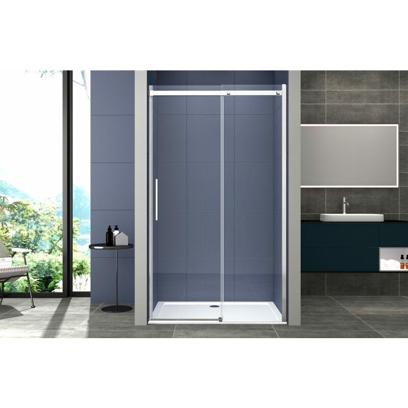 foto del prodotto box doccia 100 cm porta scorrevole senza telaio h200 cm cristallo 8mm milly profilo cromato