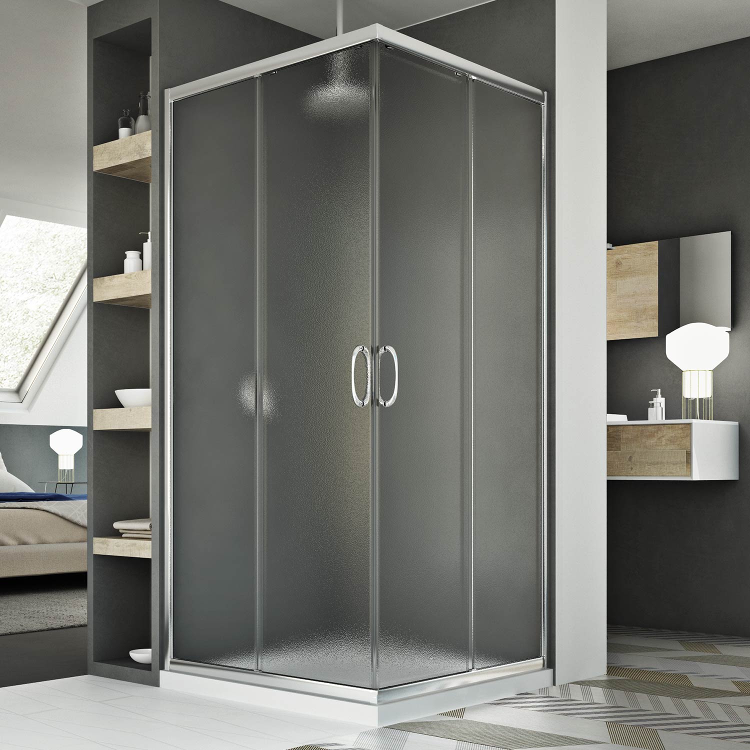 foto del prodotto box doccia 100x100cm h185 stampato c mod. junior
