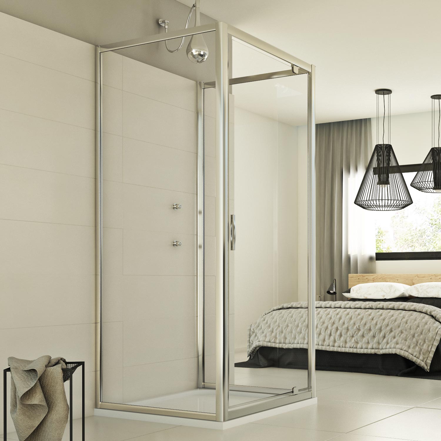 foto del prodotto box doccia 3 lati 70x90x70 ap. 90 cm h198 trasparente mod. cristal trio 1 anta