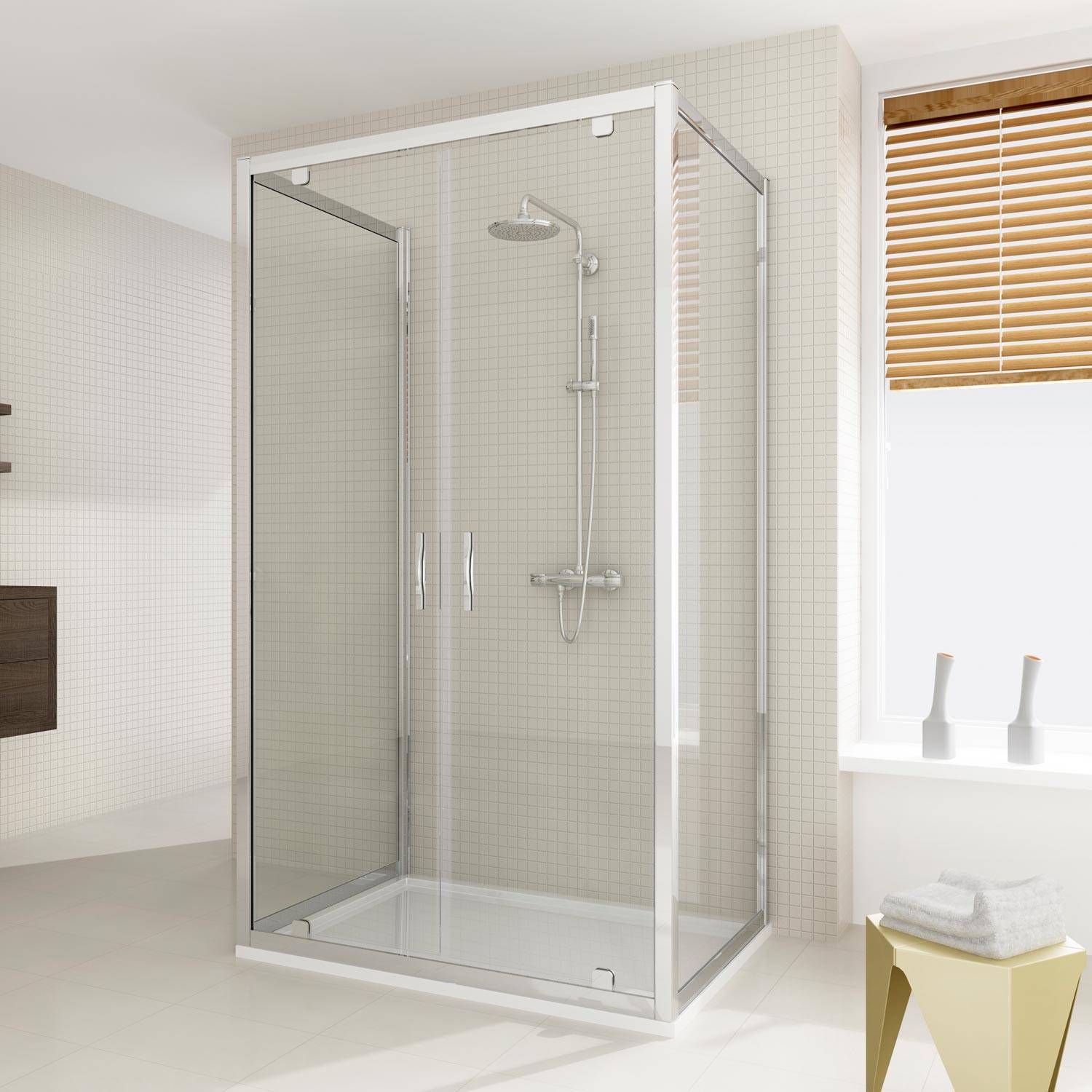 foto del prodotto box doccia 3 lati 75x130x75 cm h198 trasparente mod. cristal trio 2 ante