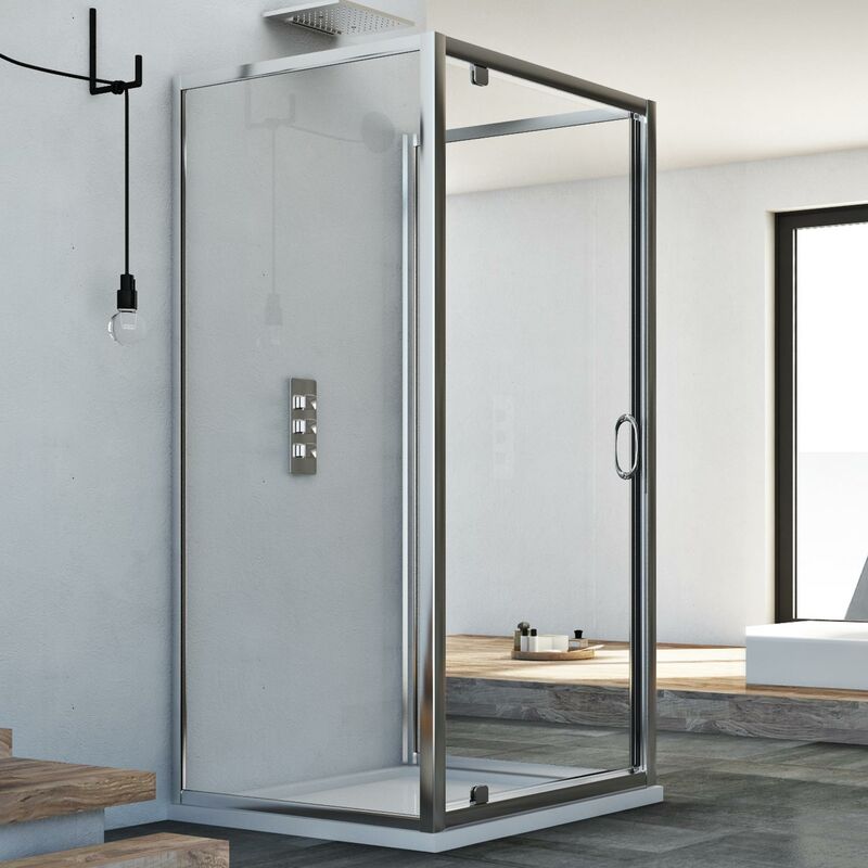 foto del prodotto box doccia 3 lati battente vetro trasparente h 185 mod. sintesi trio 1 anta 70x75x70 ap. 75 cm