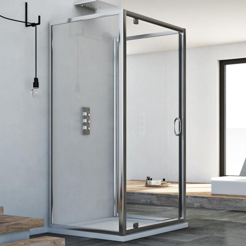 foto del prodotto box doccia 3 lati battente vetro trasparente h 185 mod. sintesi trio 1 anta 70x90x70 ap. 90 cm