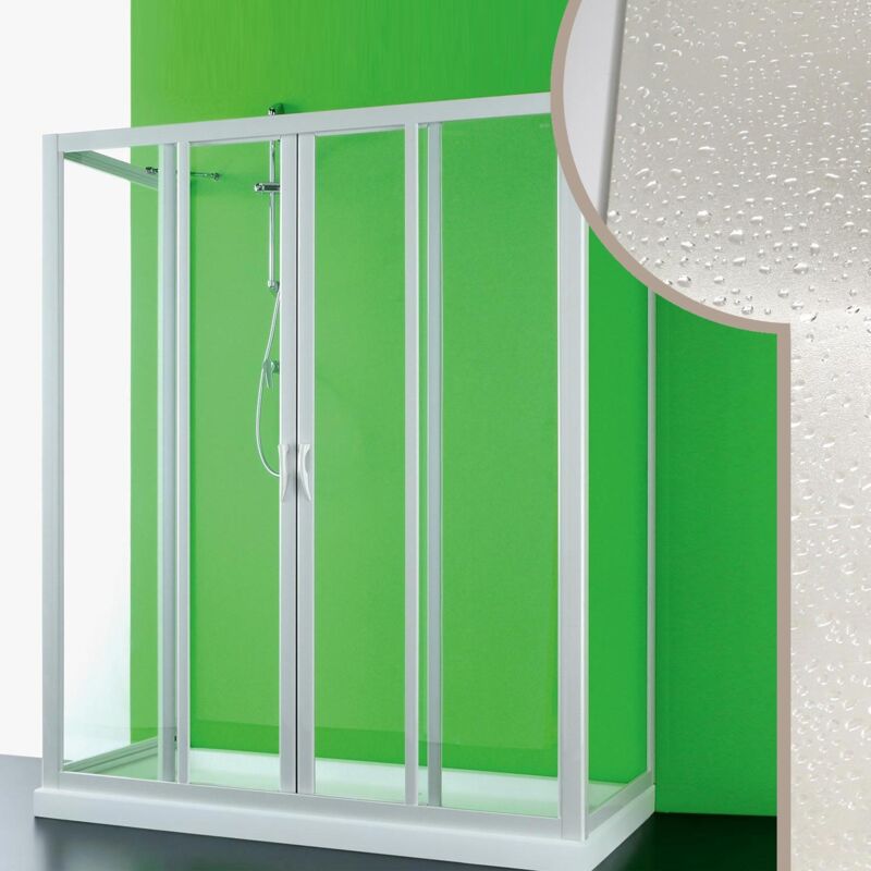 foto del prodotto box doccia 3 lati con apertura scorrevole centrale h 190 in acrilico mod. mercurio 2 70x140x70 cm