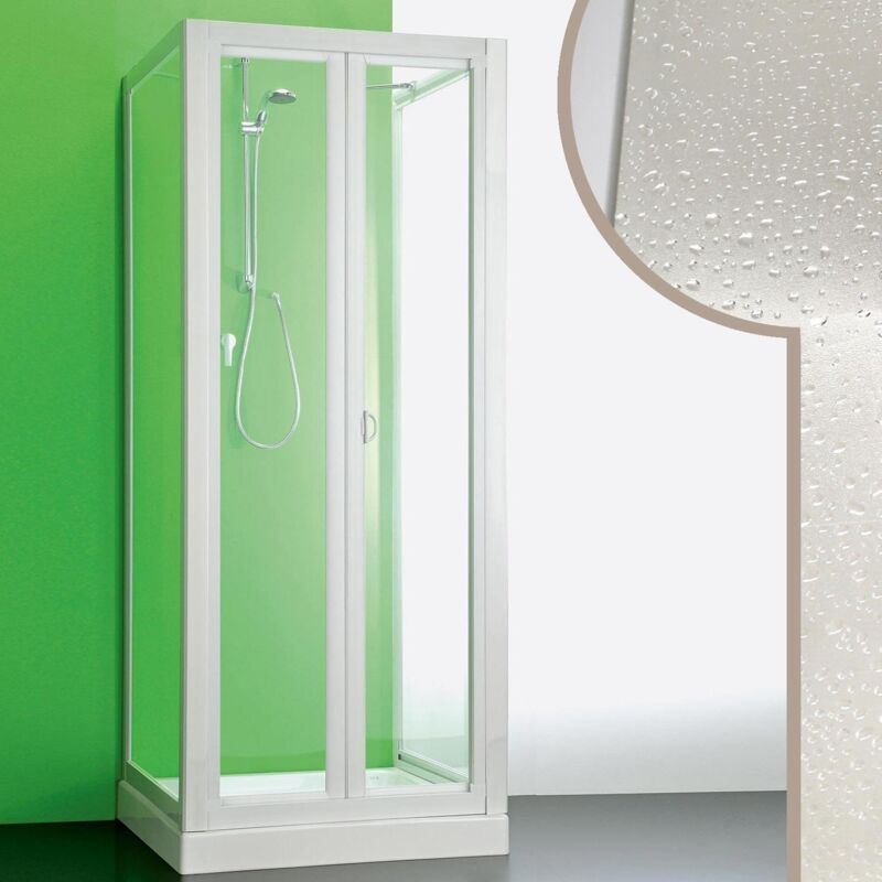 foto del prodotto box doccia 3 lati in acrilico mod. saturno h 190 cm 70x70x70 cm con apertura a libro